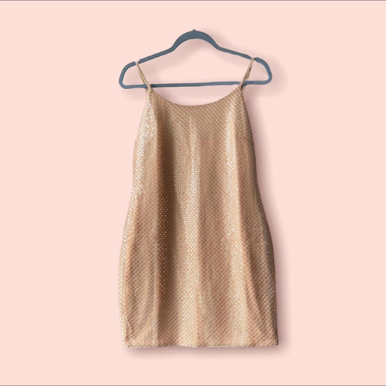 Gold Sequin Cami Mini Dress from I Saw It First... - Depop