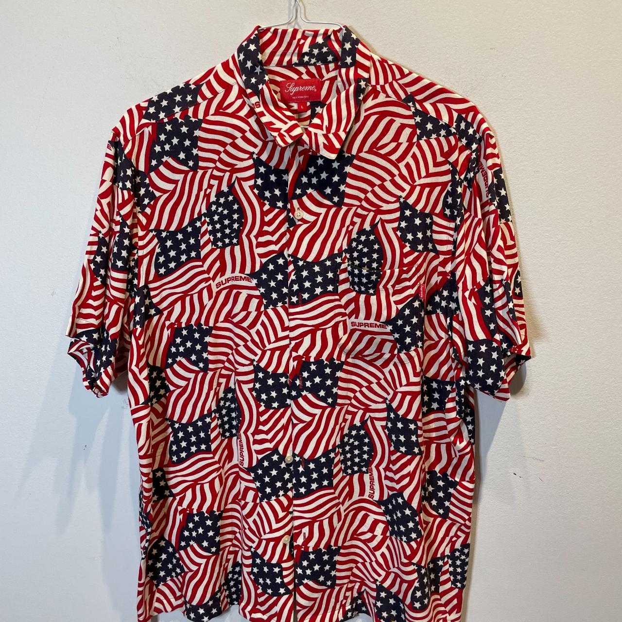 Supreme Usa Flag Button Down Size Large 100% - Depop