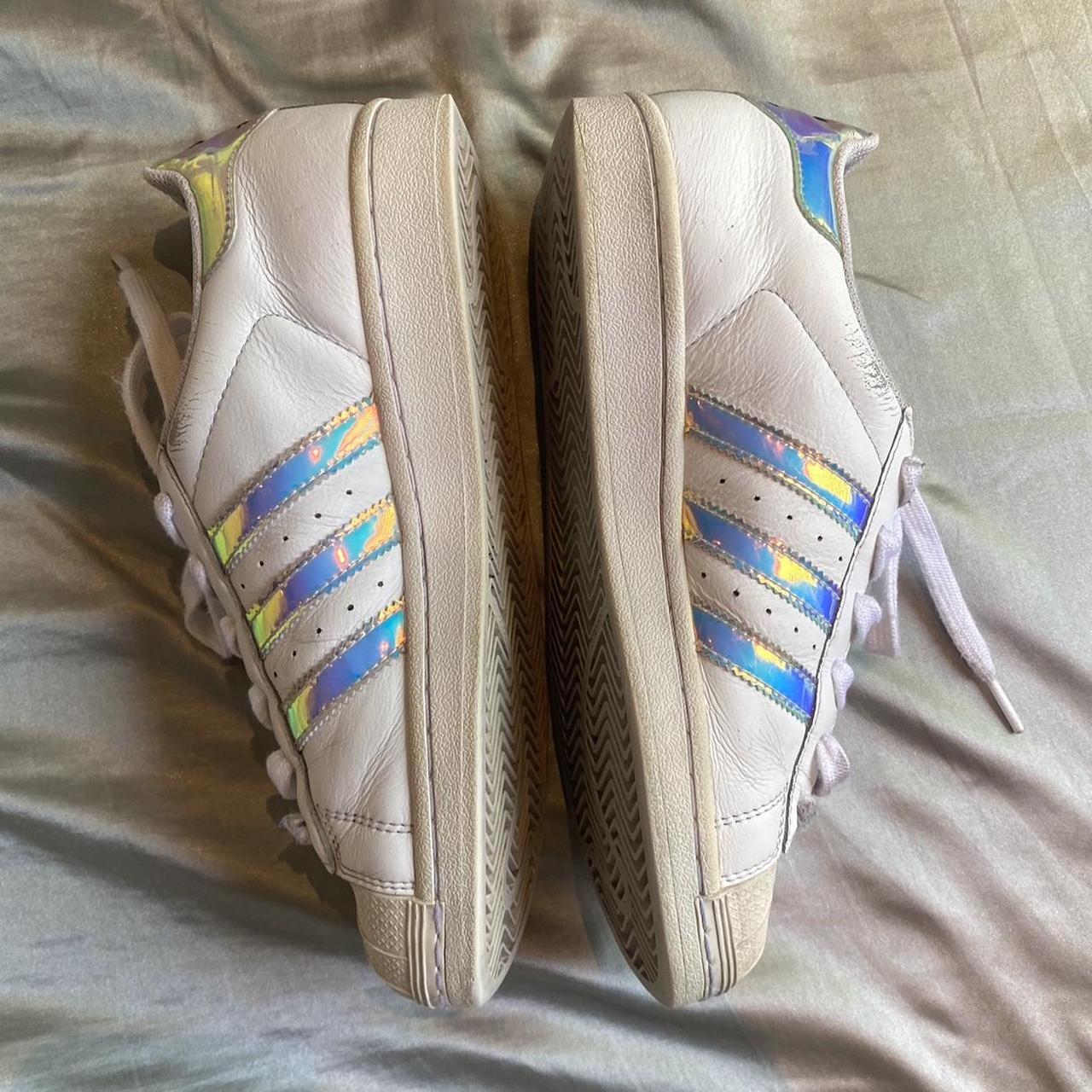 CUSTOM HOLOGRAPHIC ADIDAS SUPERSTARS💿 +some creases... - Depop