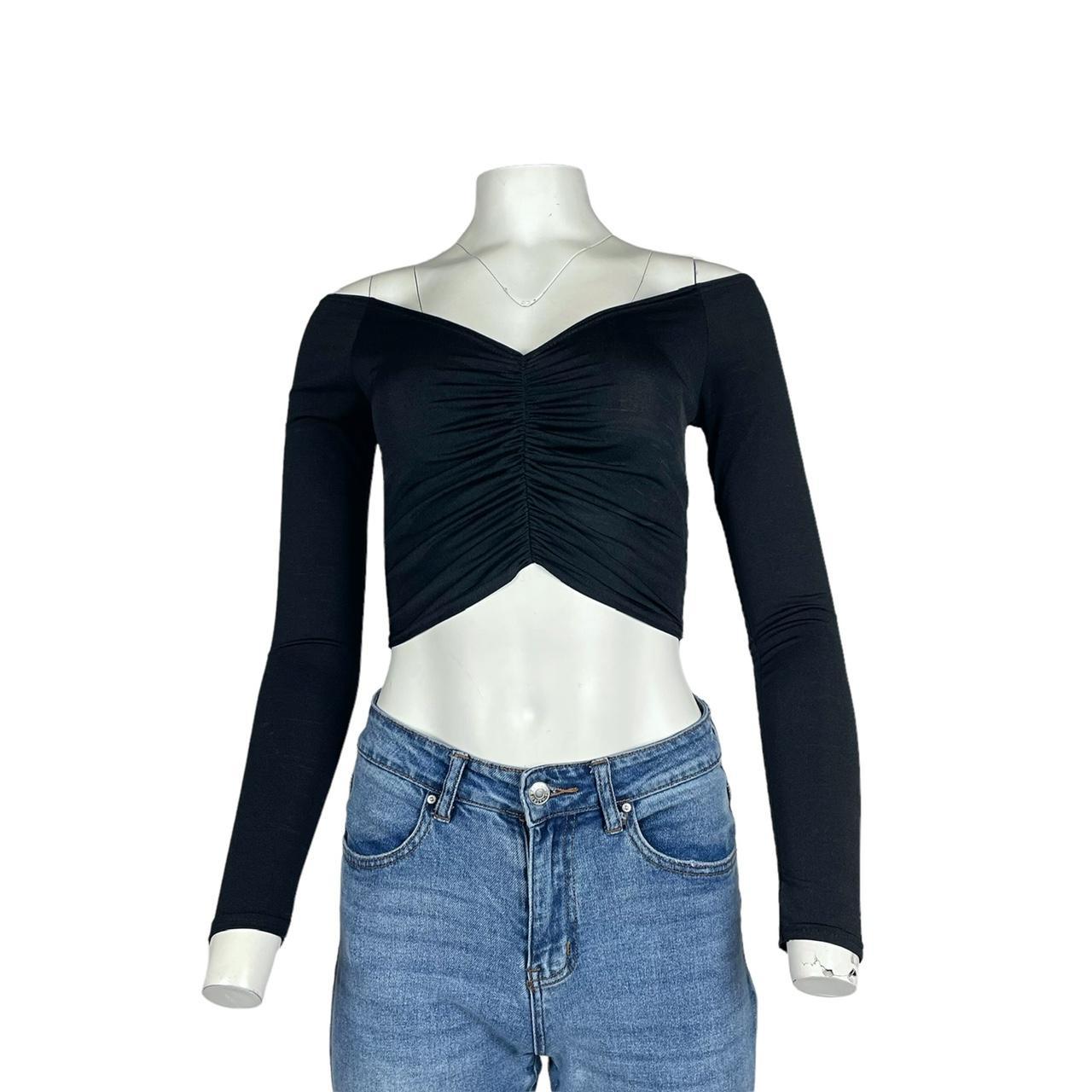 Product Image 1 - PrettyLittleThing Shirred Crop Top Black