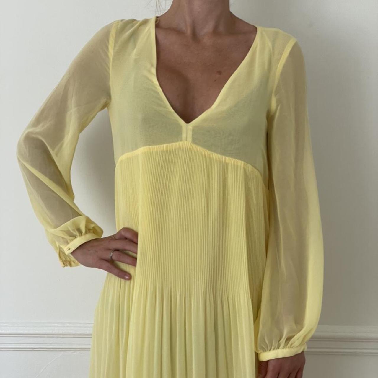Never works sheer yellow Zara dress. Perfect for day... Depop