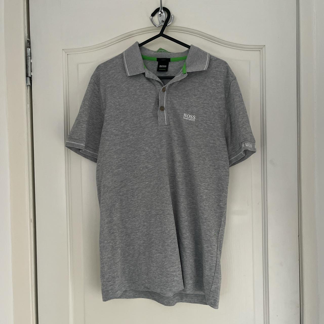 Hugo Boss Grey Polo Men’s size small 100%... - Depop