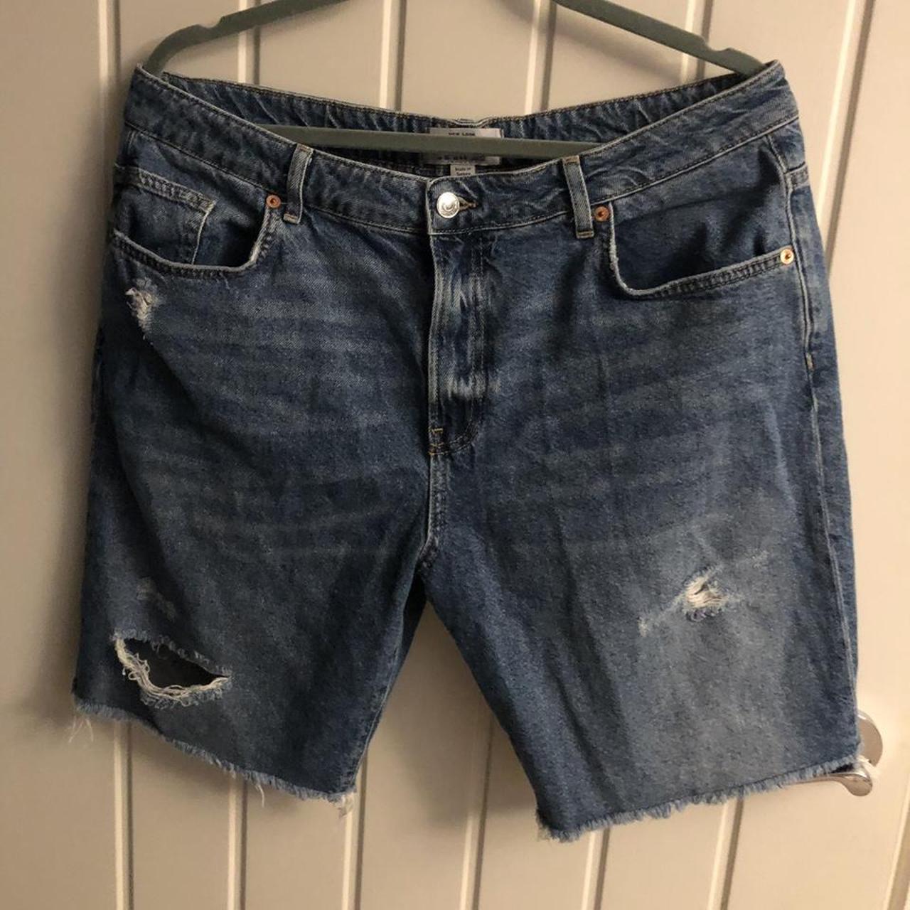 long-denim-ripped-shorts-uk16-newlook-denim-depop