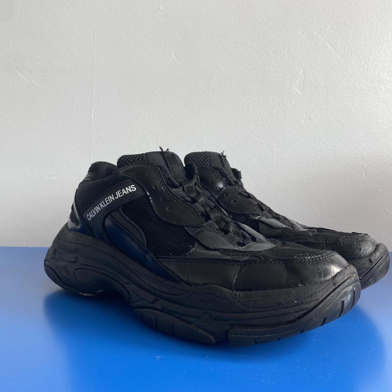 black calvin klein chunky trainers