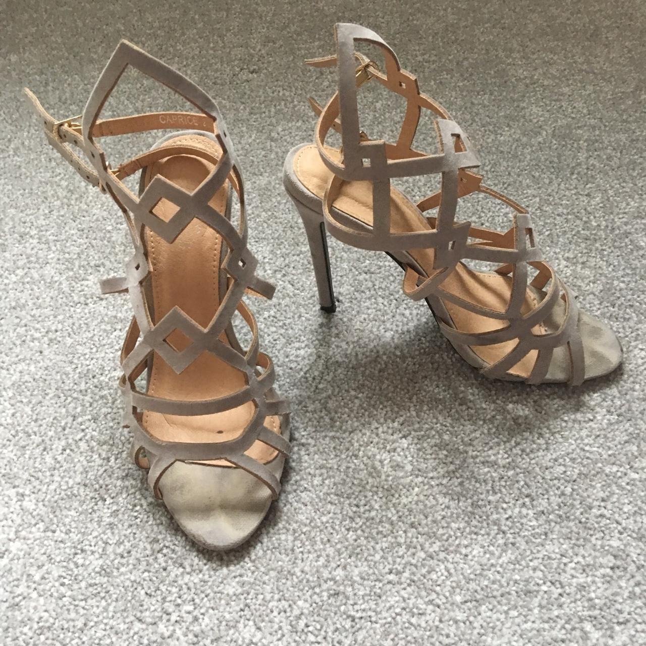 Grey cut out high heels only been worn once perfect... - Depop