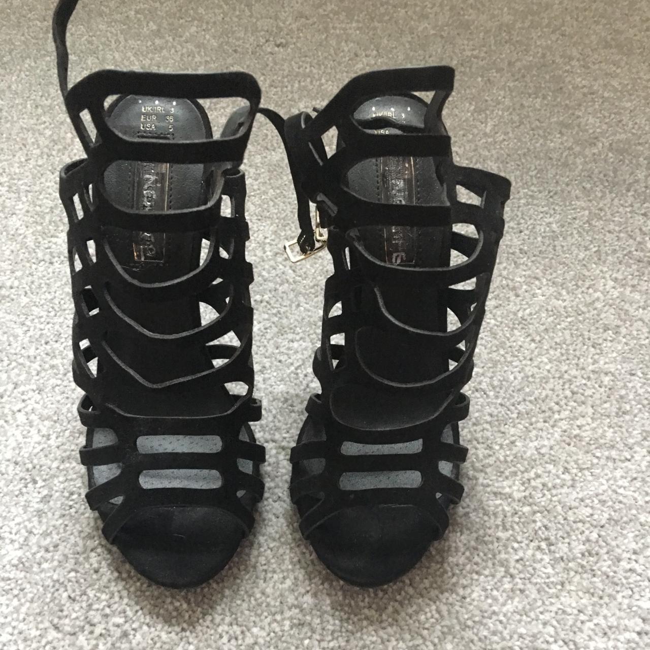 Black cut out high heels only been worn once perfect... - Depop