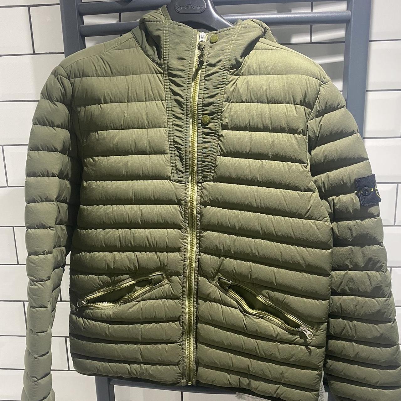 Stone Island Men's Khaki Coat Depop