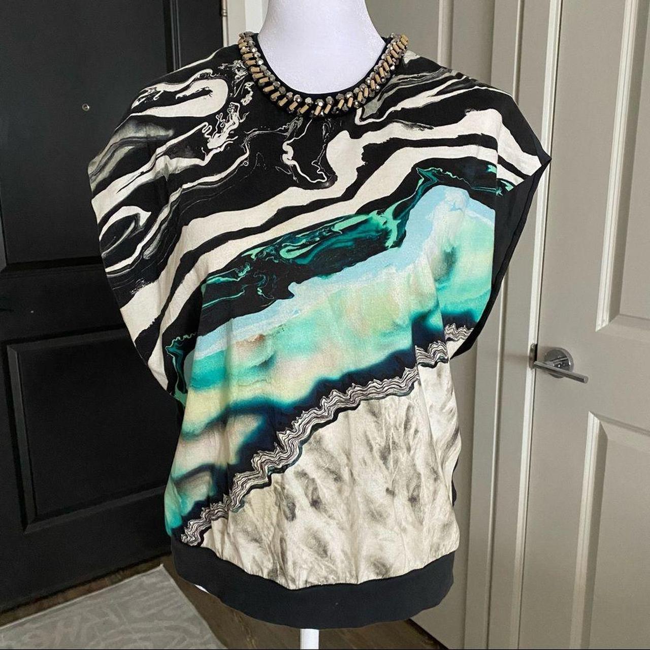 3.1 Phillip Lim Silk Blouse with Beaded Neckline... - Depop