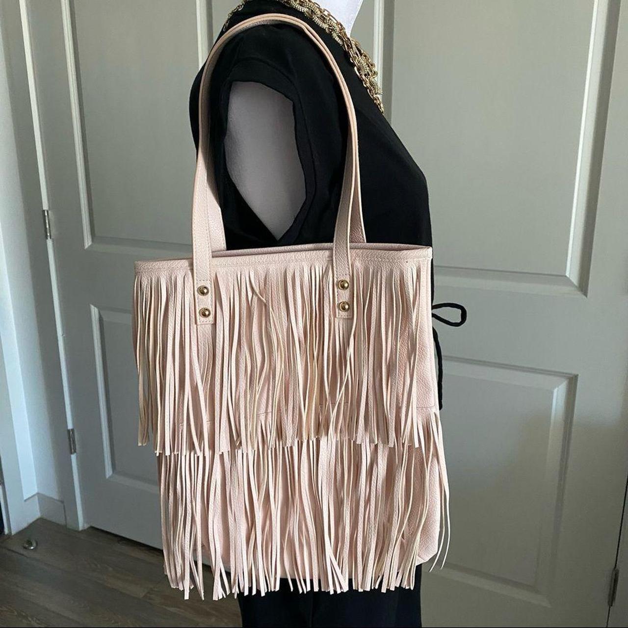 H&M Pink Fringe Tote Bag Like New... Depop