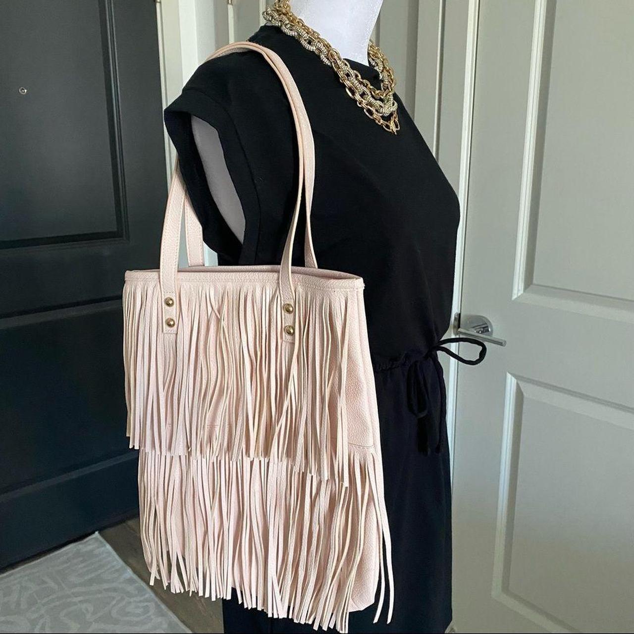 H&M Pink Fringe Tote Bag Like New... Depop