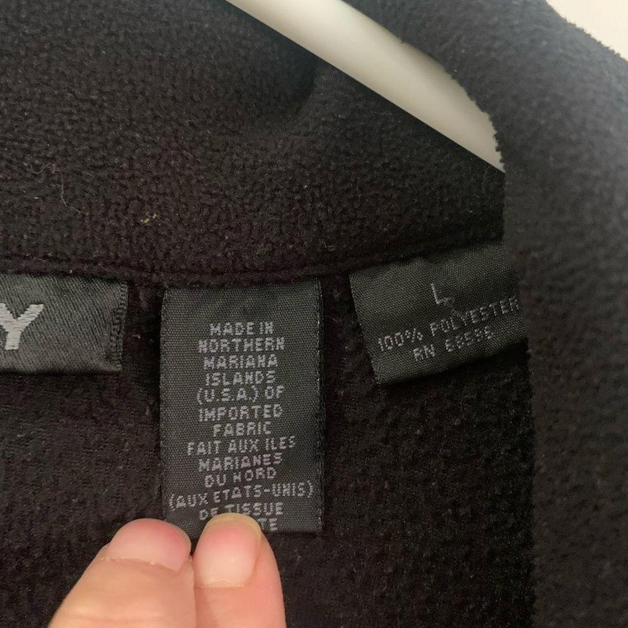 DKNY men's fleece pullover, logo, Velcro closure,... Depop