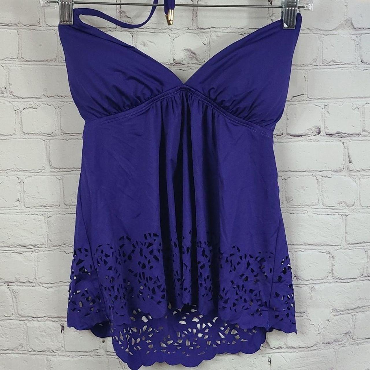 Laundry by Shelli Segal Sapphire Blue Halter Laser... Depop