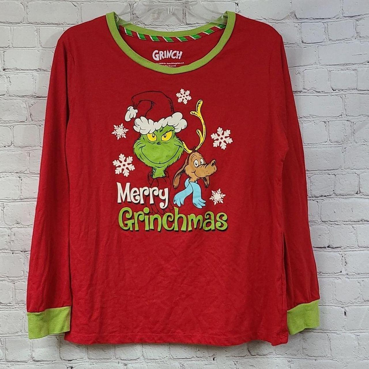 Grinch Red Long Sleeve Shirt Merry Grinchmas Holiday... - Depop
