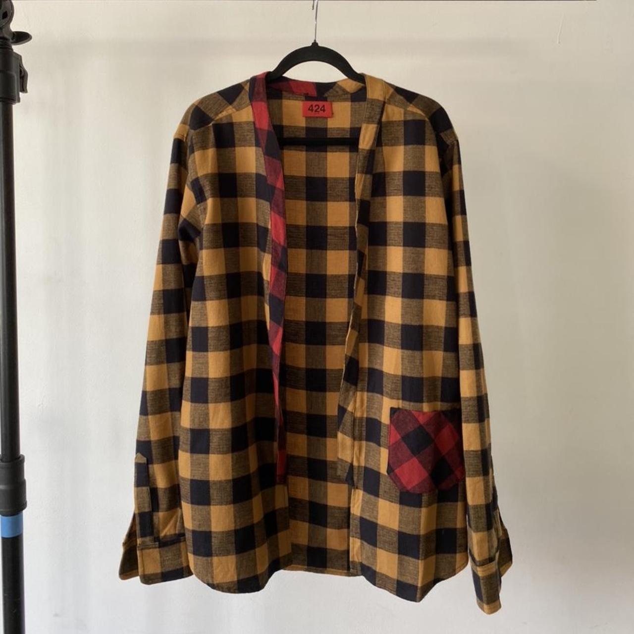 Product Image 1 - Plaid flannel kimono with red