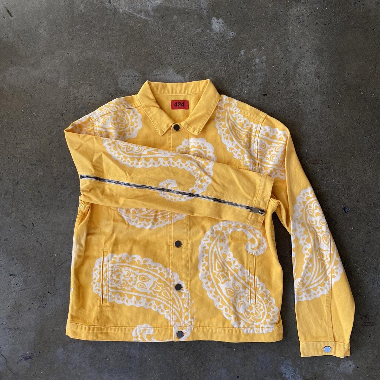 Product Image 2 - Yellow denim jacket with white
