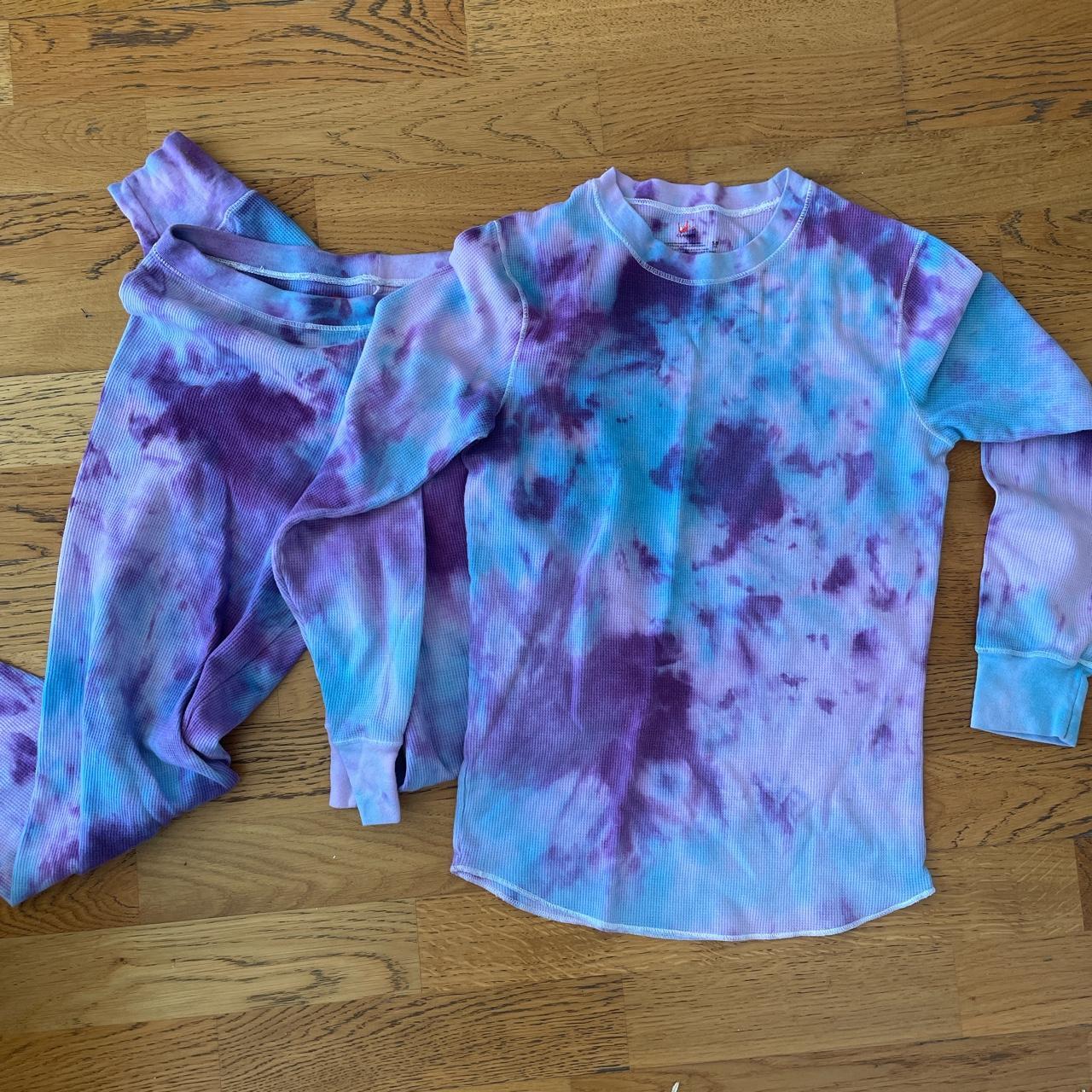 Hanes tie dye waffle knit set 🫶🏻🫶🏻 Dyed this set... Depop