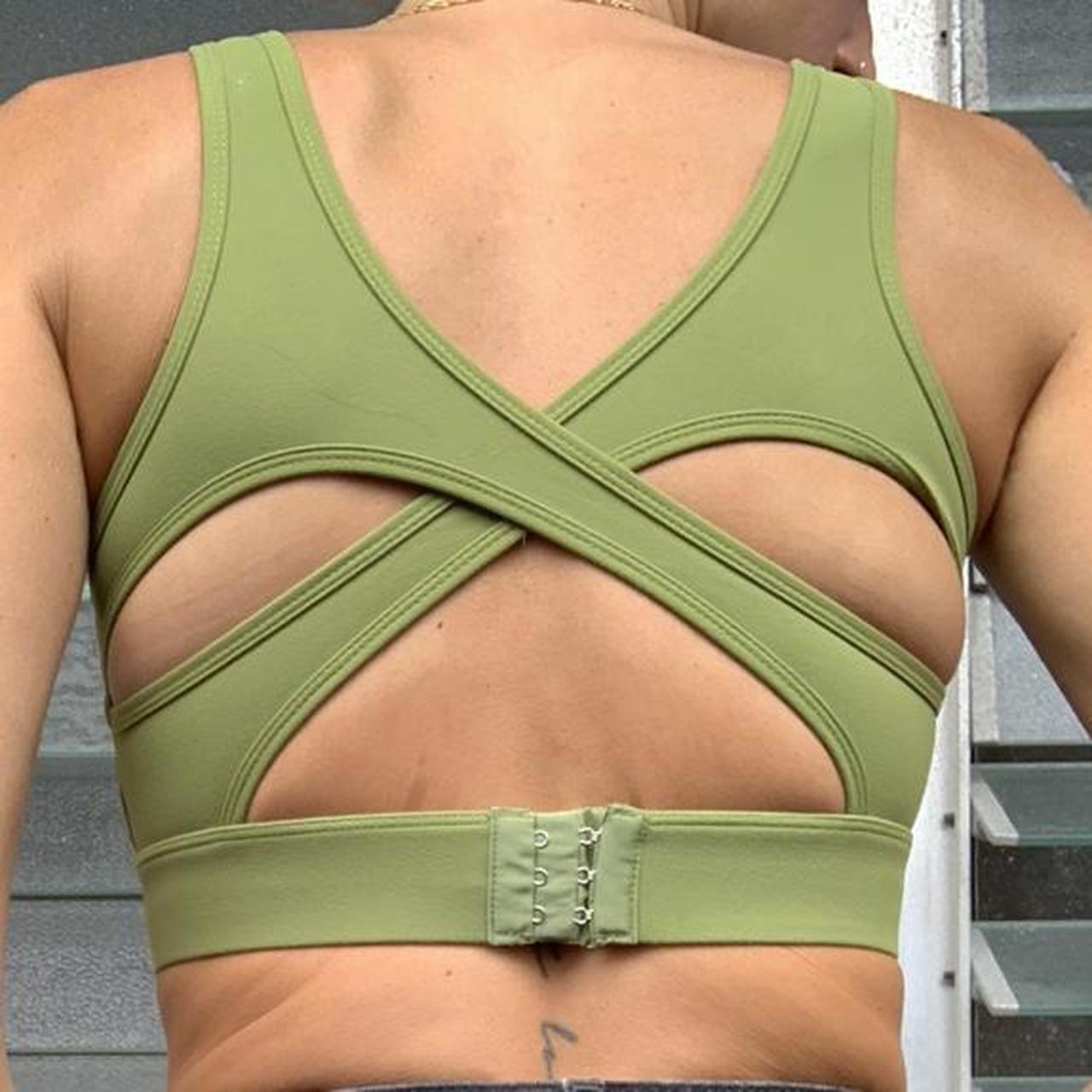 NVGTN Green sports bra. No size/tag- my guess is a - Depop