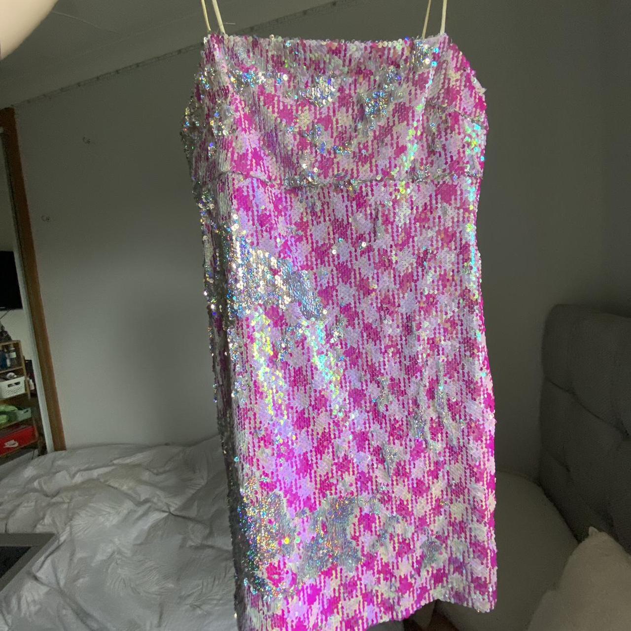 topshop pink sequin dress