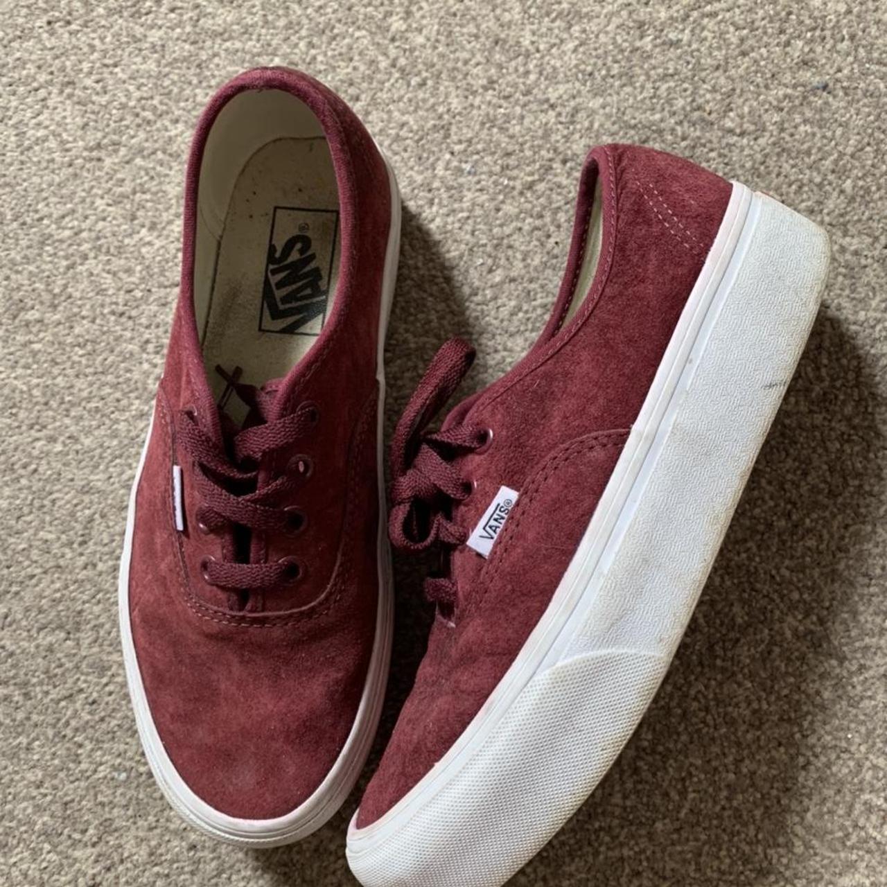 Vans Burgundy Platform Trainers size 5 In great... Depop