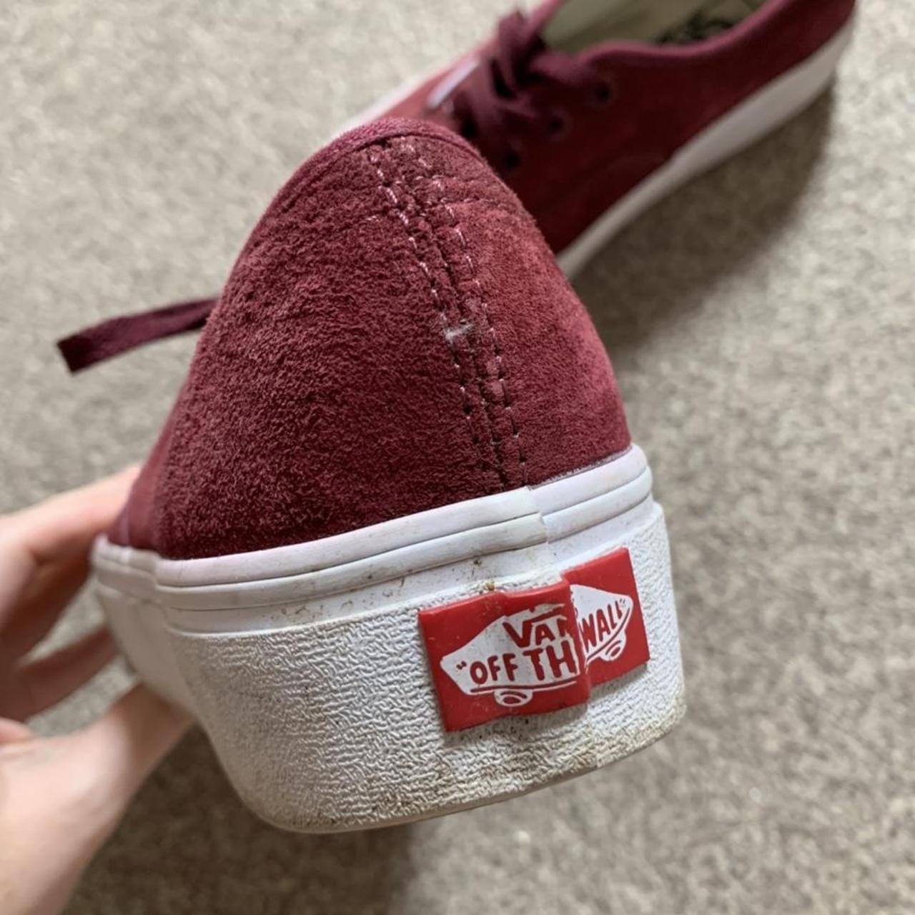 Vans Burgundy Platform Trainers size 5 In great... Depop
