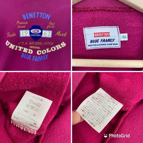 Vtg 90' UNITED COLOUR OF BENETTON BLUE FAMILY... - Depop