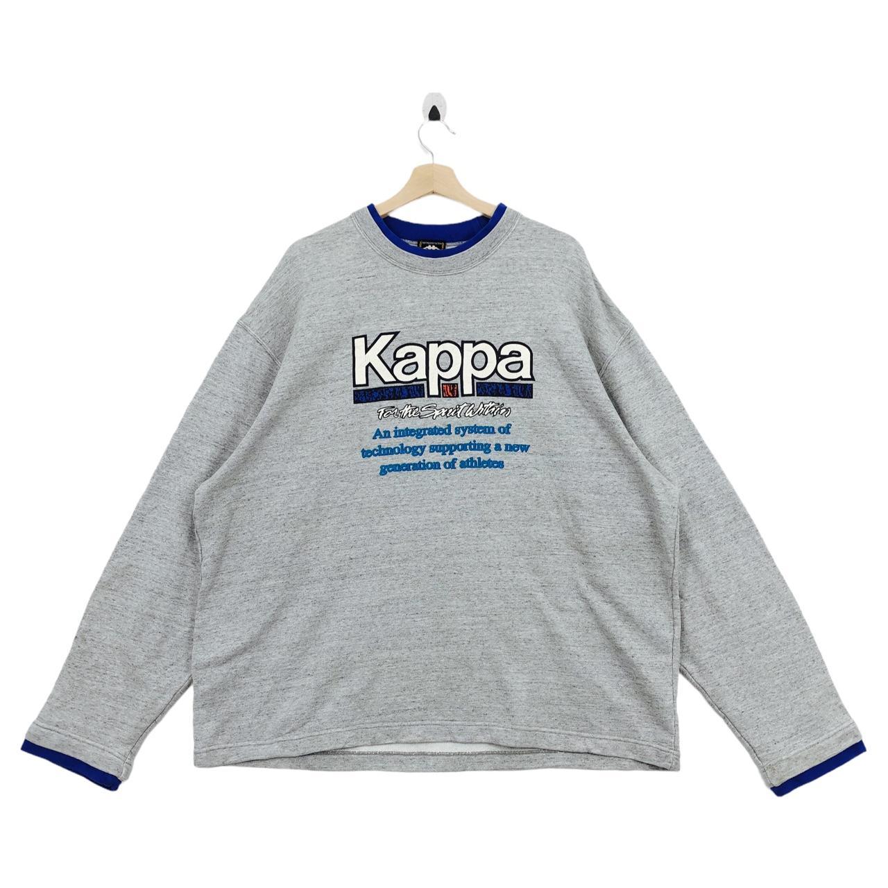 Vtg 90' KAPPA Big Logo Embroidery Half Zipper | Depop