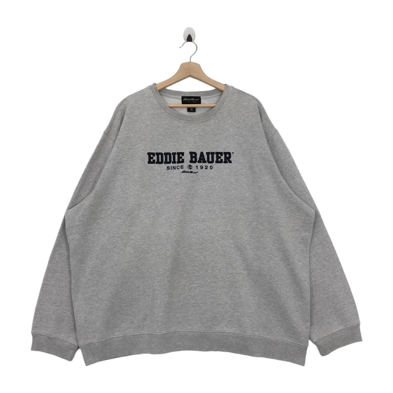 Vtg EDDIE BAUER Big Spellout Embroidery Sweatshirt... Depop