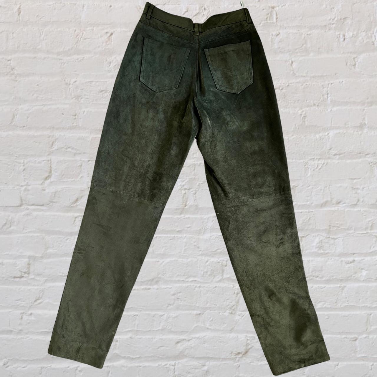 Vintage Kaliko khaki suede trousers. 100% real... - Depop