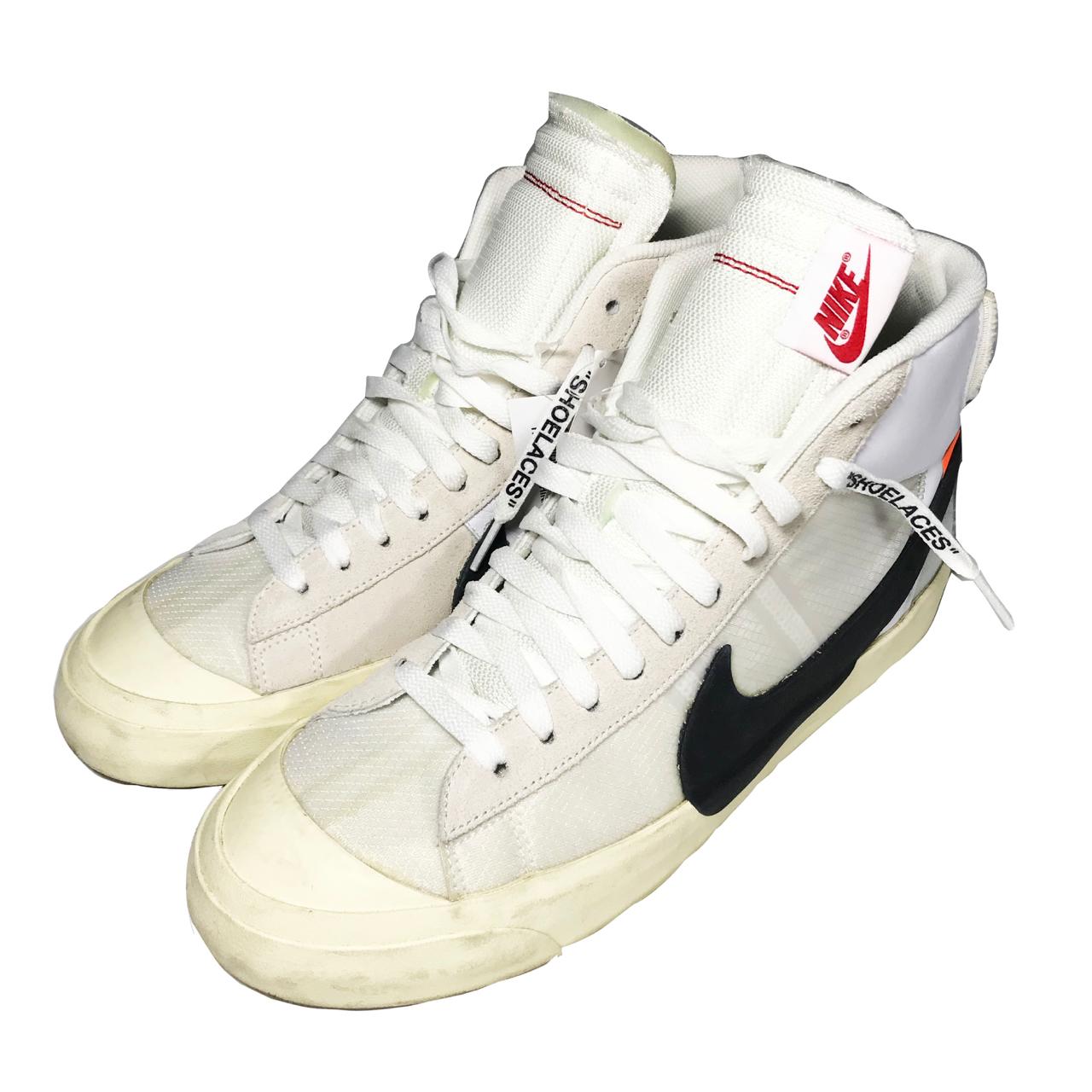 Off White Nike Blazer Mid Virgil Abloh UK10 No Red... - Depop