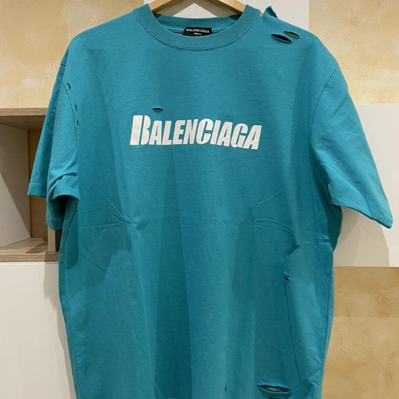 Balenciaga Destroyed T Shirt Green Color Size XS | Depop