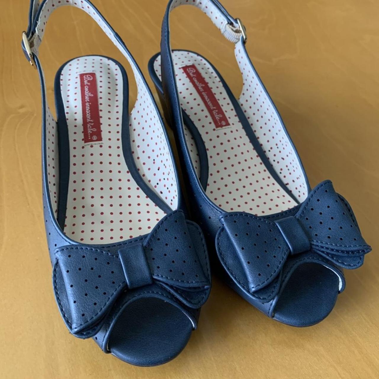 BAIT Footwear Jasmine Neutral Wedge womans dark blue - Depop