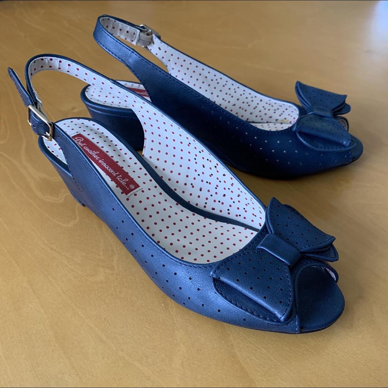 BAIT Footwear Jasmine Neutral Wedge womans dark blue - Depop