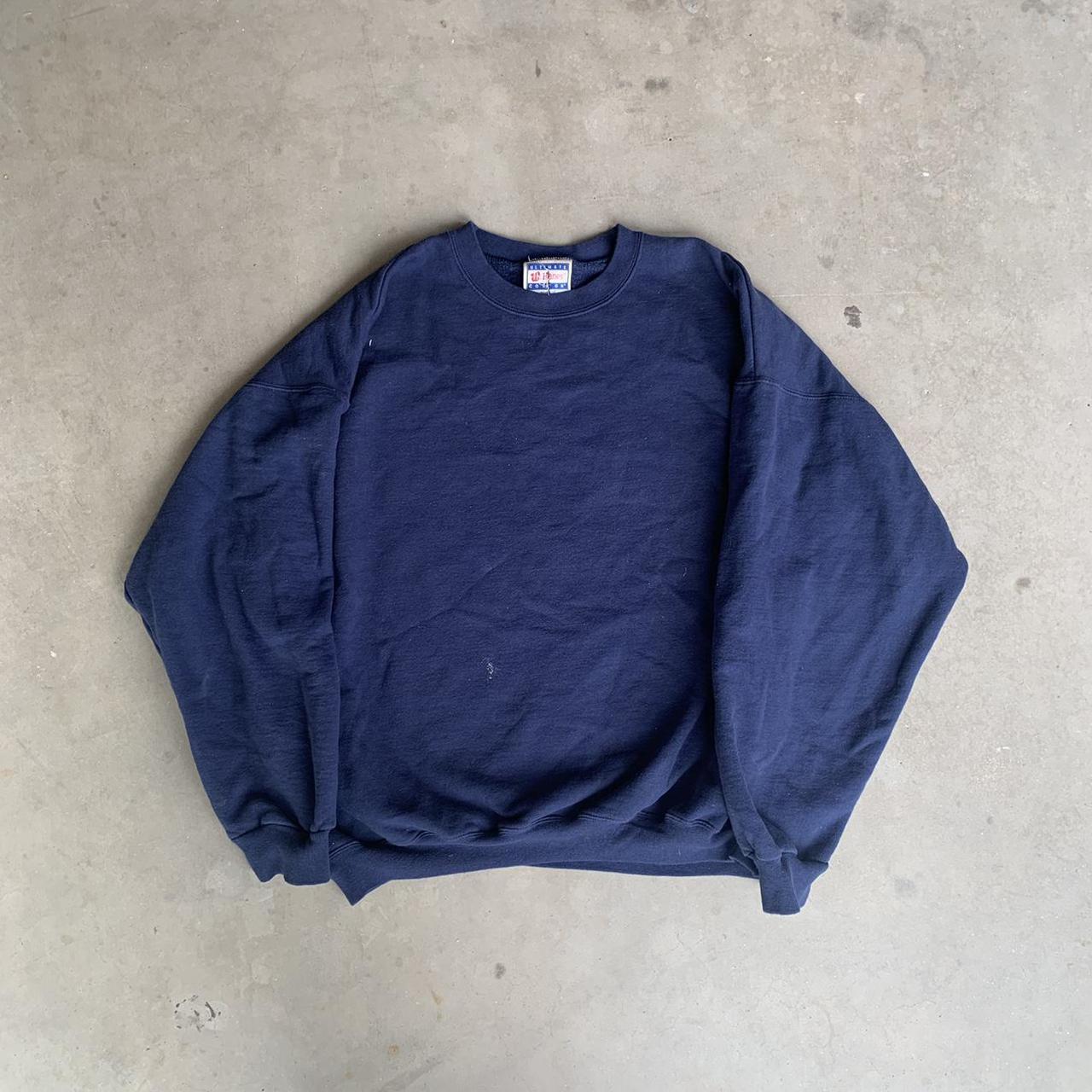 Vintage Hanes navy blank sweatshirt. Size XL. Has... - Depop