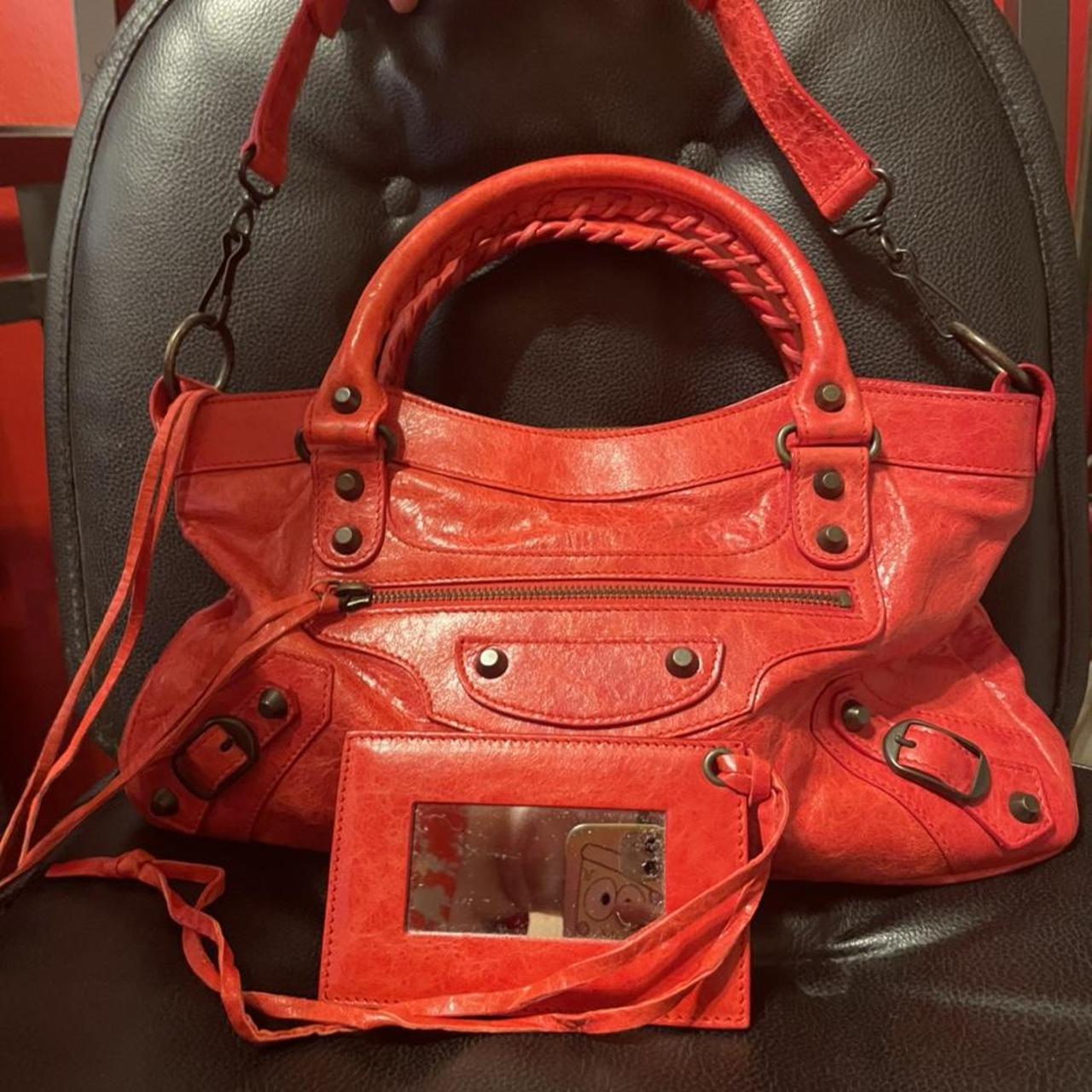 Balenciaga First Class Leather Studs shoulder bag,... Depop