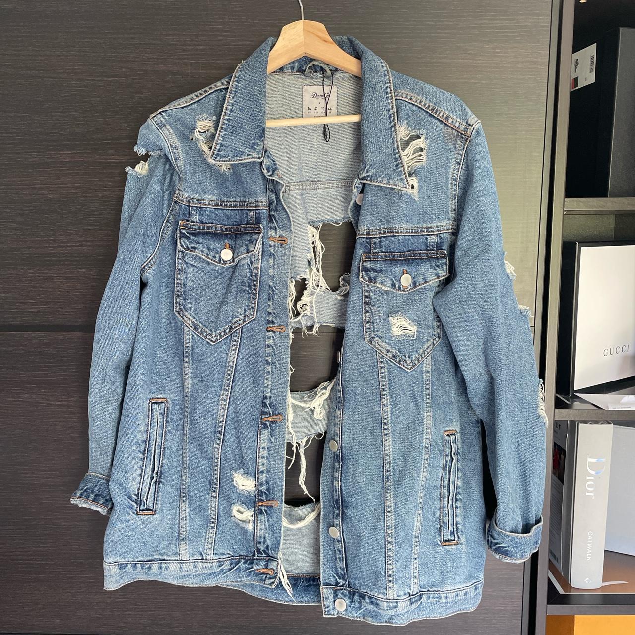 Depop Primark Oversized Ripped Denim Jacket Primark Oversized