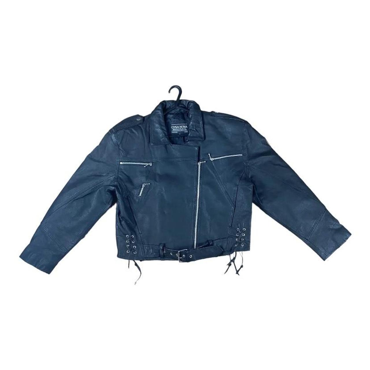 Cosa Nova Leather Biker Jacket Ladies L Black Zip... Depop