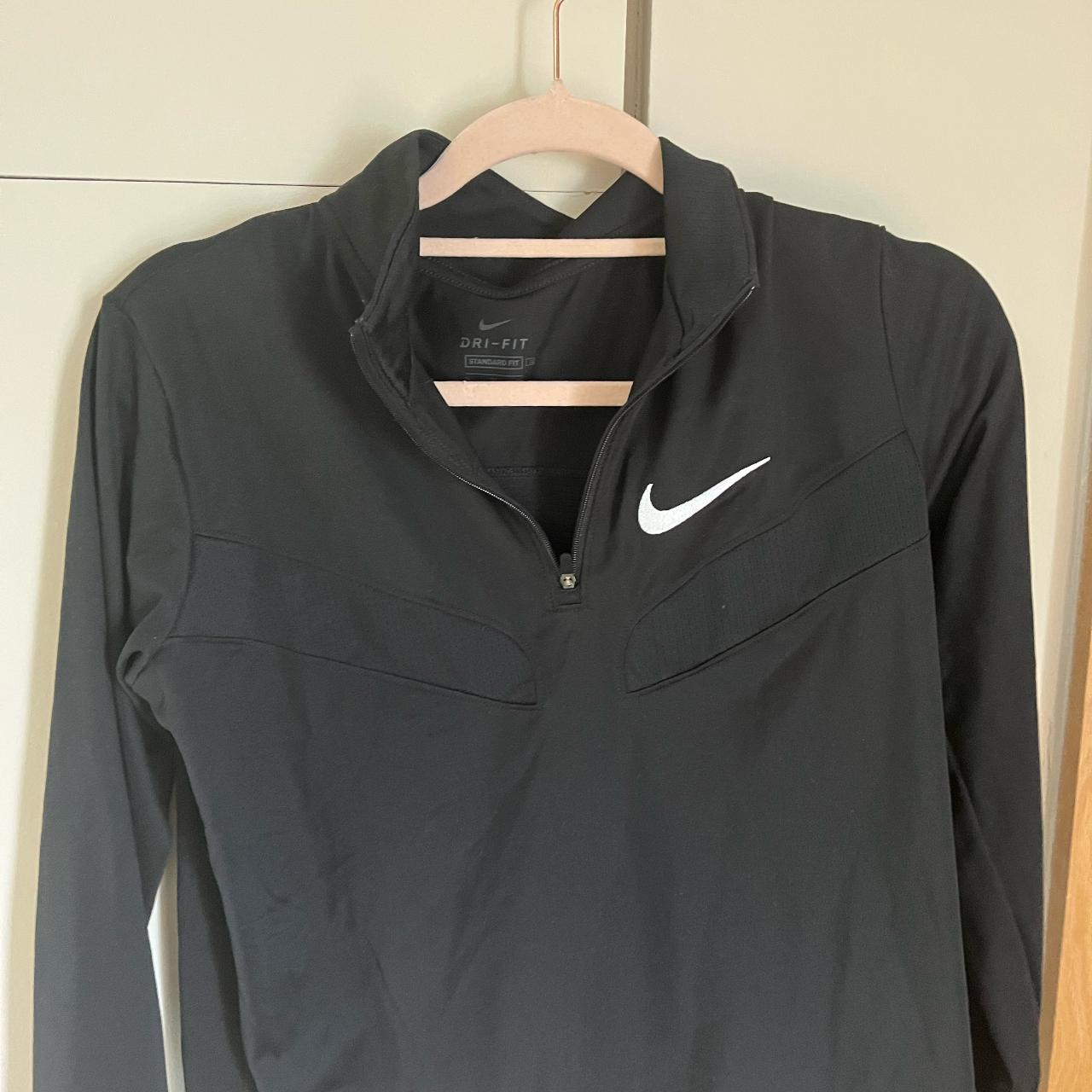 nike dri fit half zip black