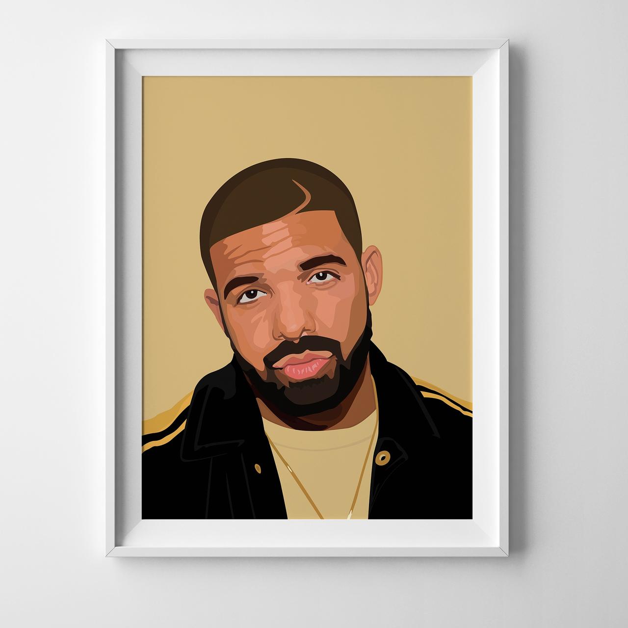 Drake poster in A2 format - #illustration of #hiphop - Depop