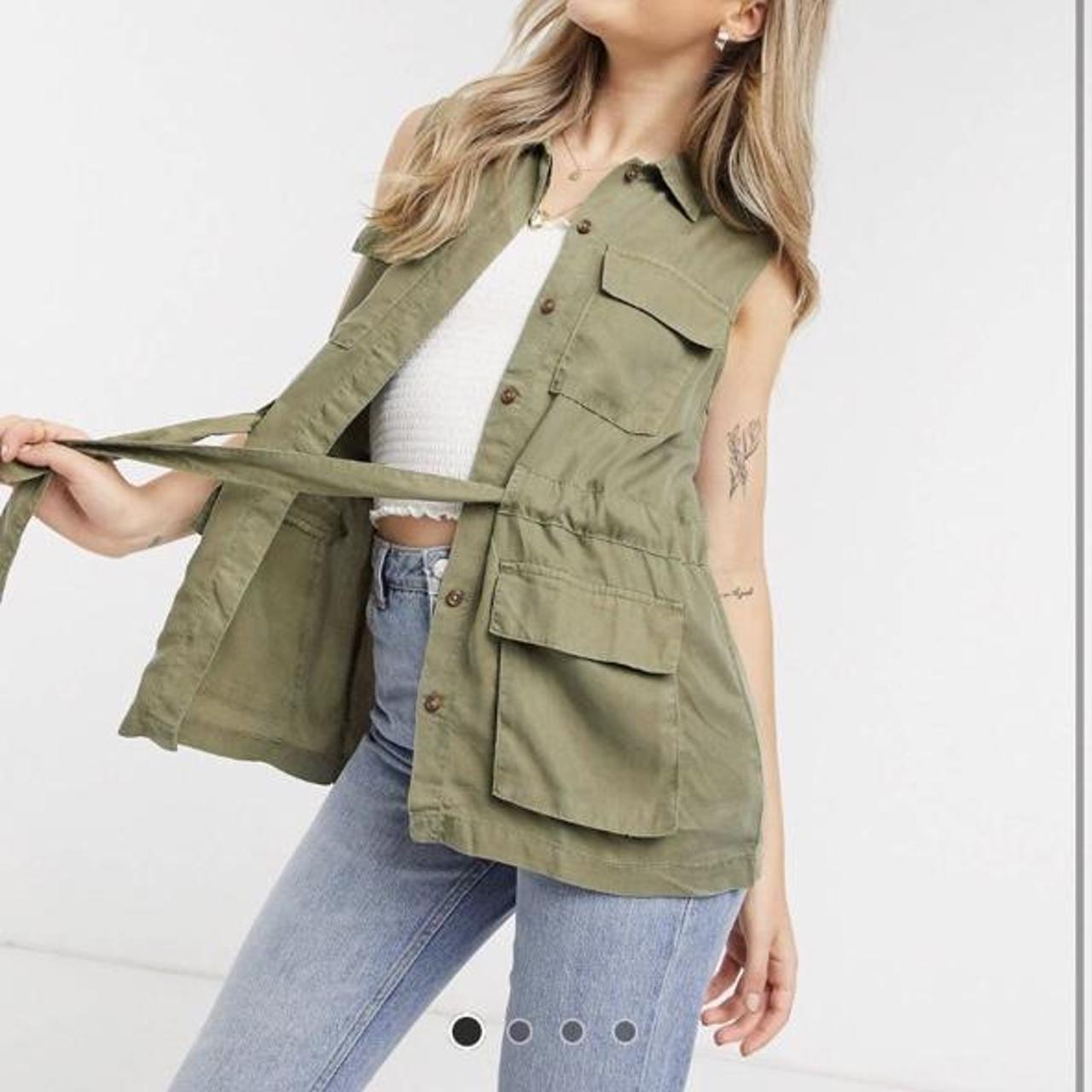 ASOS Women's Khaki Gilet Depop