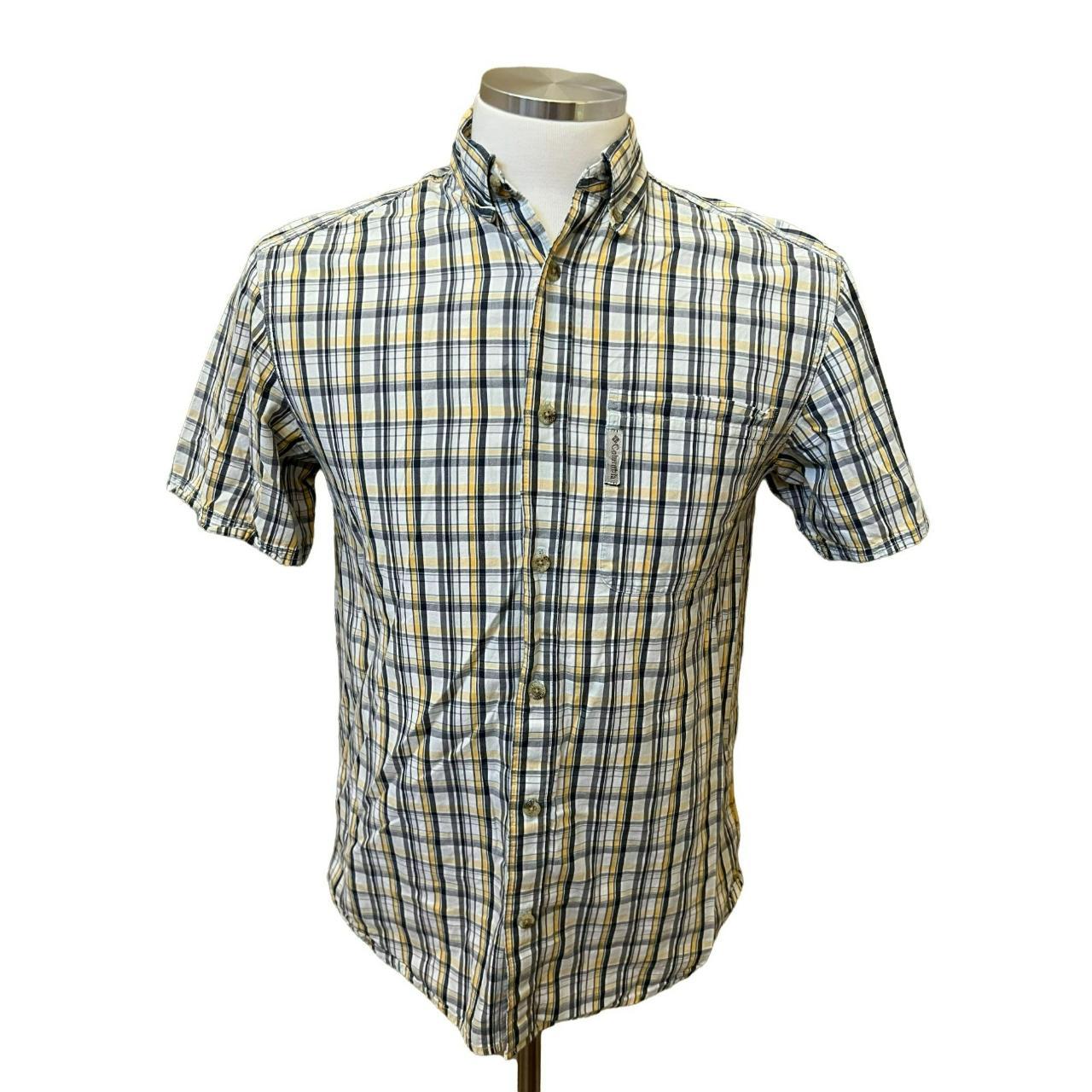 Columbia men's short sleeve buttondown plaid shirt.... Depop