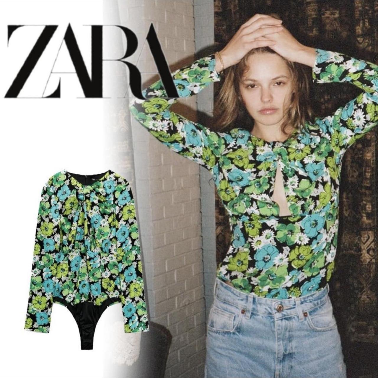 Zara xs floral bodysuit