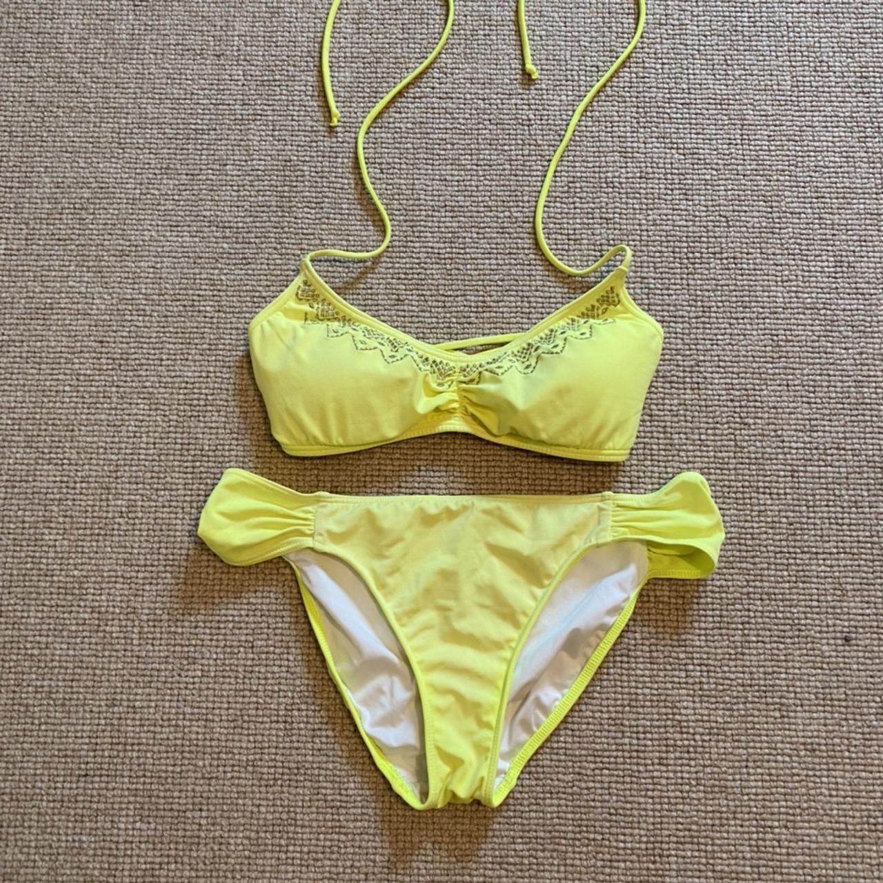 Vicotria's Secret Yellow Bikini with Diamante - Depop