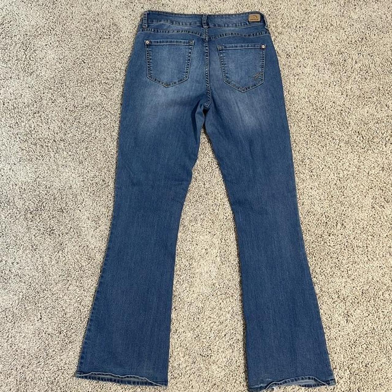 Jordache High Rise Slime Flare Jeans (10) Smoke... - Depop