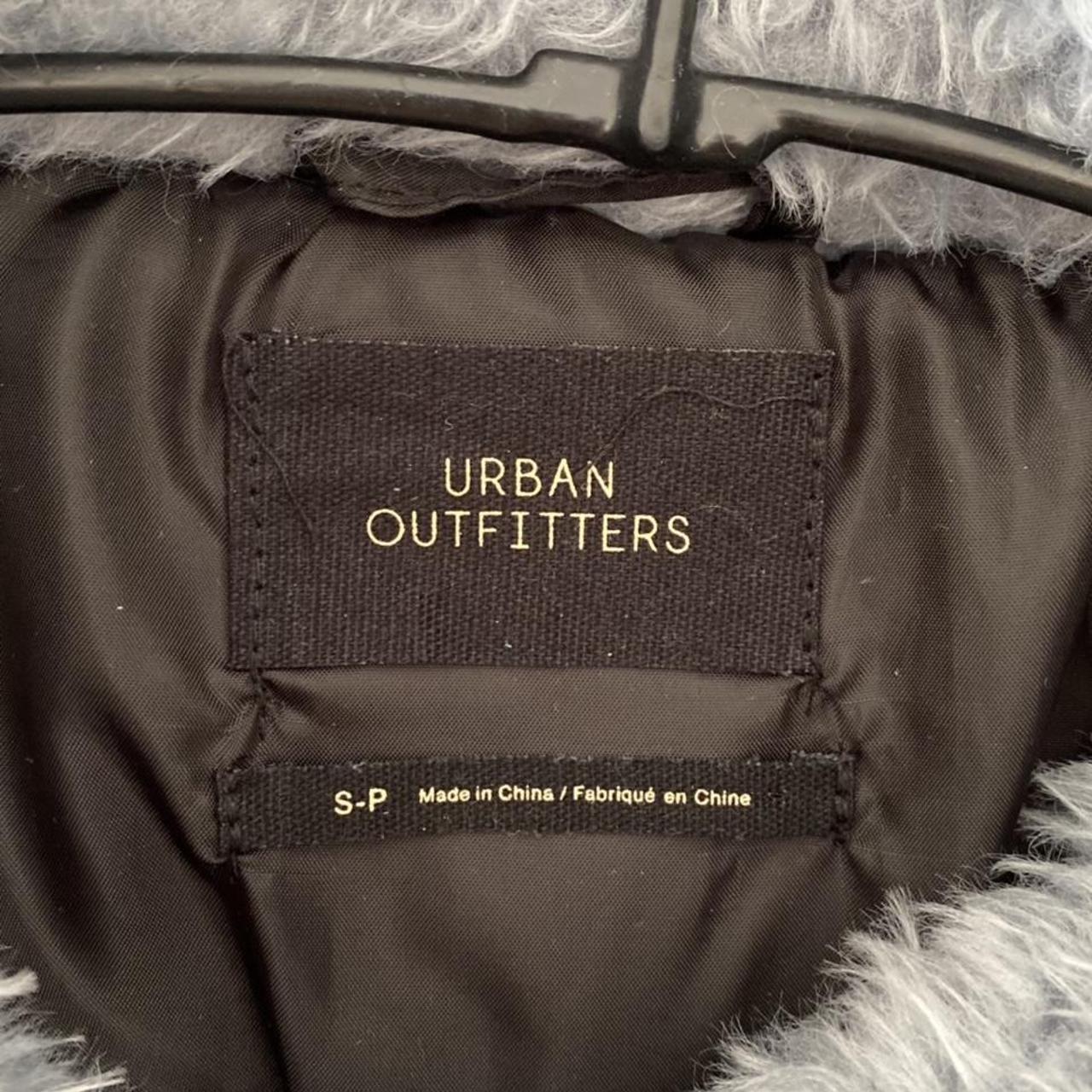 Urban Outfitters Light Blue Cropped Fluffy Puffer... - Depop