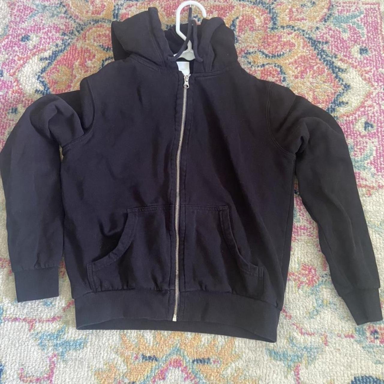 h&m black zip up jacket. size small #zipup #jacket - Depop