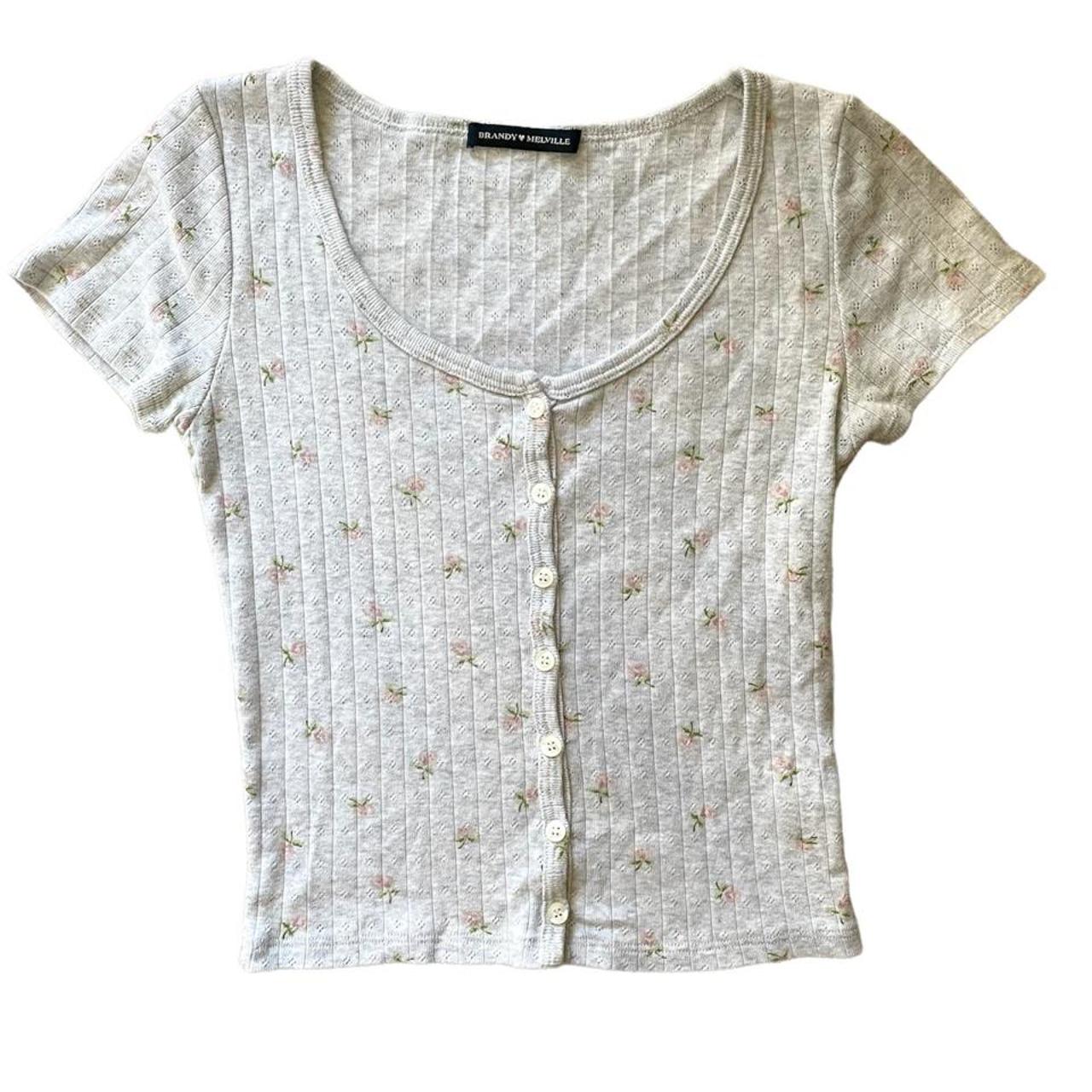 brandy melville floral zelly top