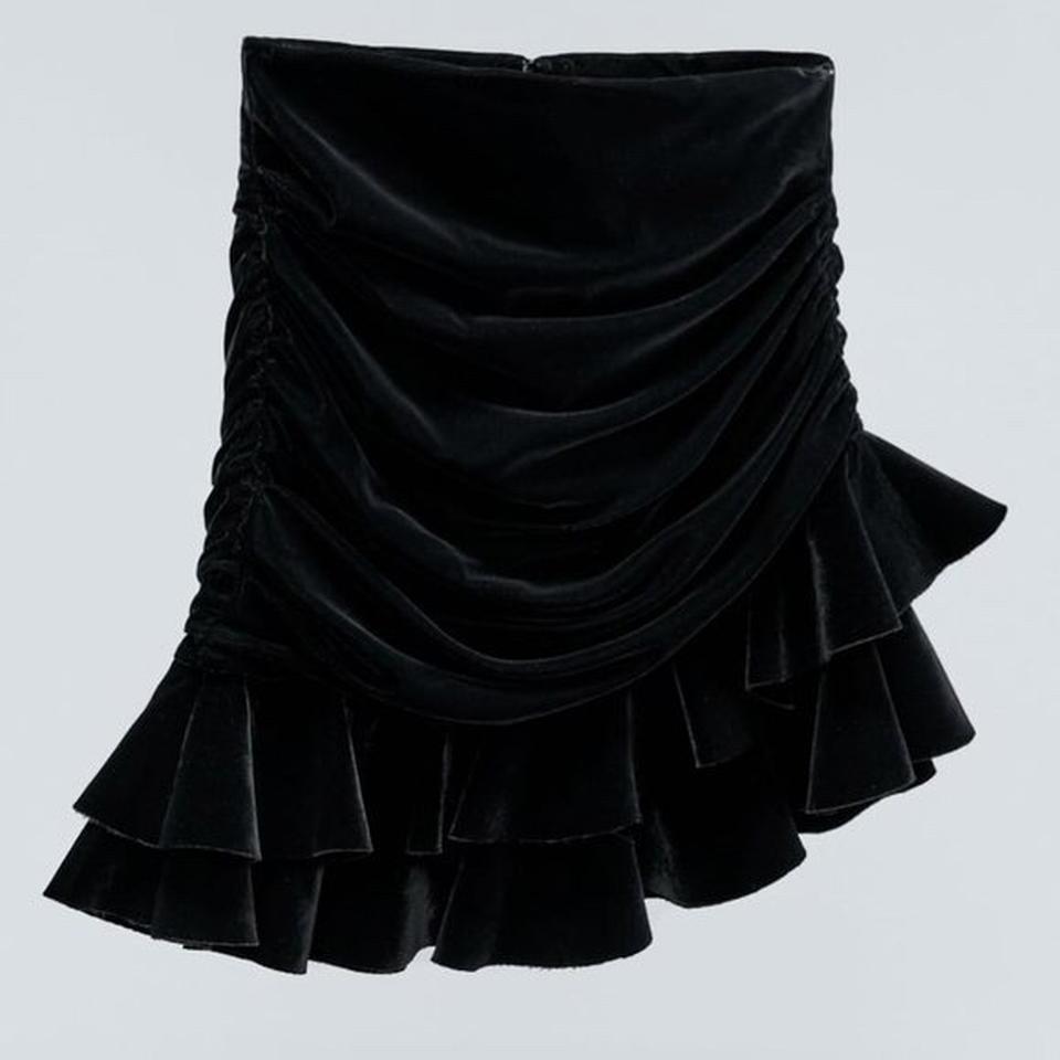 Black velvet skirt discount zara