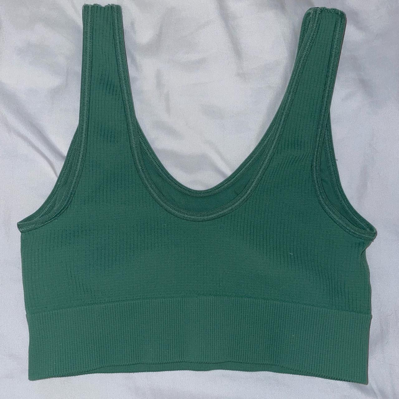 green aerie sports bra/ top not padded but if needed... - Depop