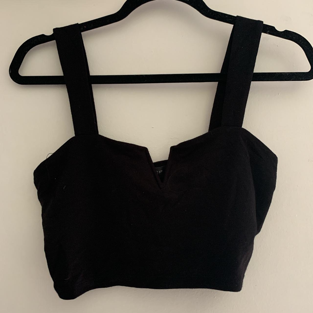 Primark black crop cami top v neck Says size 4/6 but... Depop