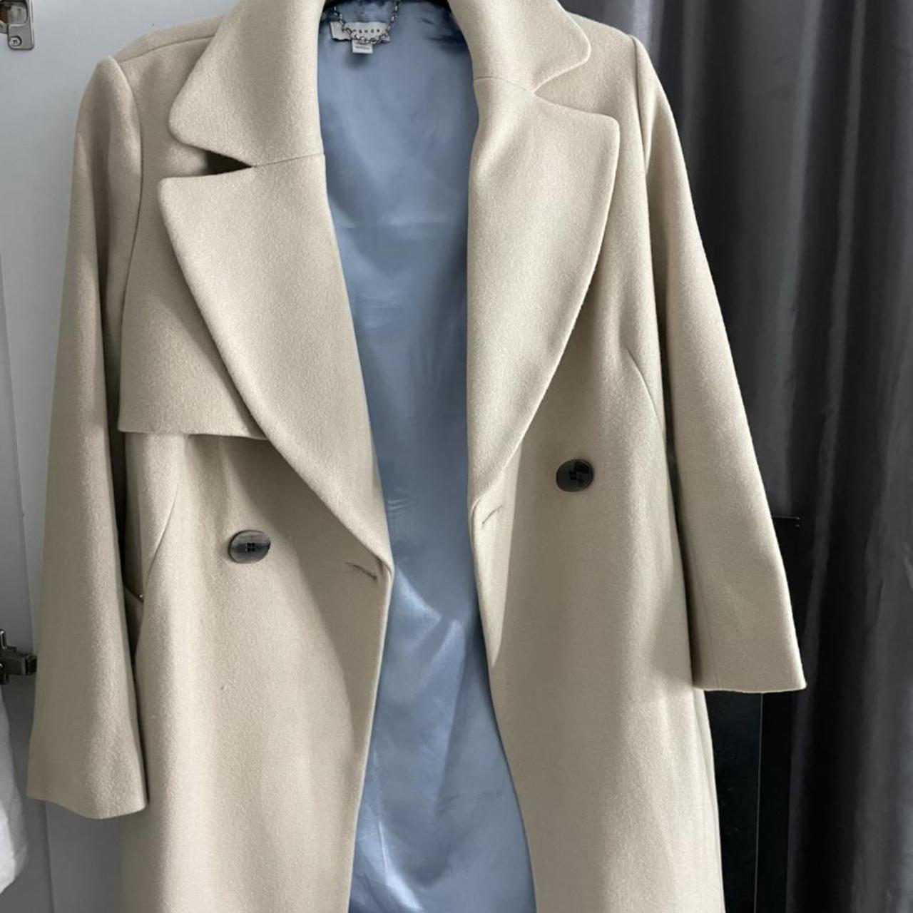 Topshop Beige Double Breasted Coat. Absolutely never... - Depop